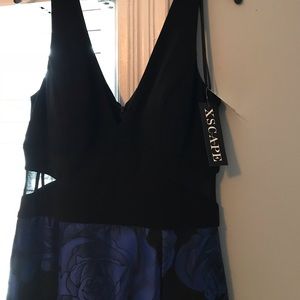 Black and sapphire blue gown size 12